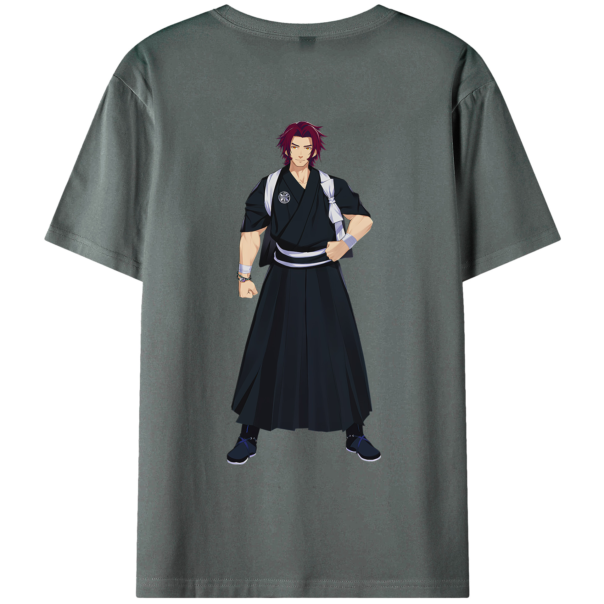 （画像用） 刀剣乱舞 Touken Ranbu 綿100％ メンズ半袖Tシャツ（バックプリント） 通気性